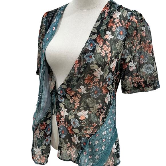 Anthropologie Tiny Patchwork Wrap Top - Picture 9 of 9